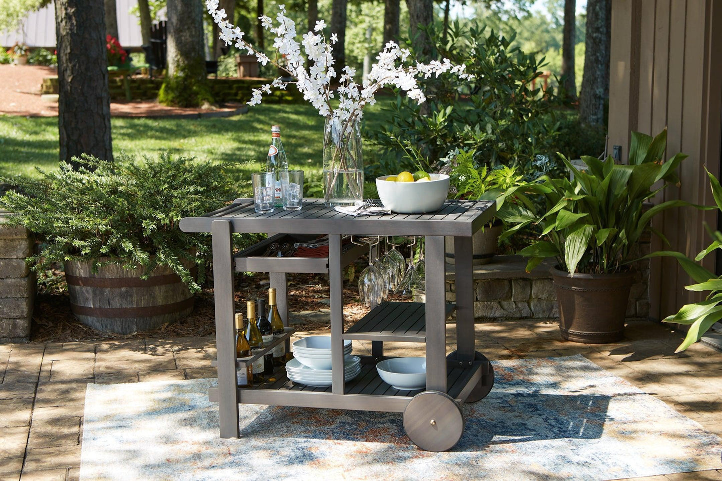 Ashley Kailani Gray Casual Serving Cart P030-661