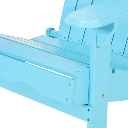 Classic Teal Foldable Acacia Adirondack Chair