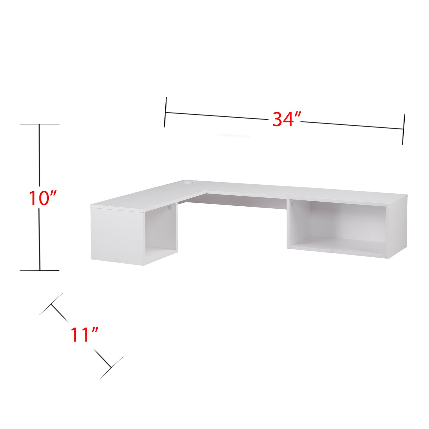 Fynn Wall Mount Corner Desk - White