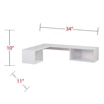 Fynn Wall Mount Corner Desk - White