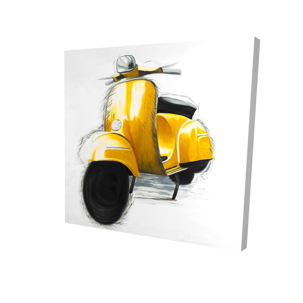 Yellow italian scooter - 32x32 Print on canvas