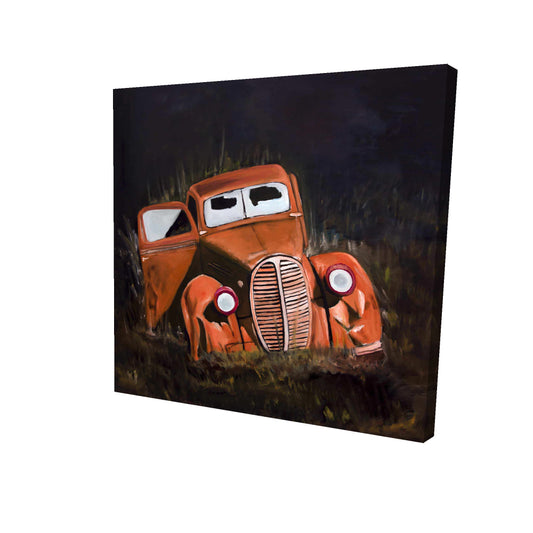 Humpy old car by night - 12x12 Print on canvas