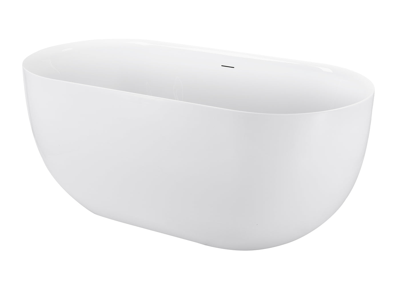 59" 100% Acrylic Freestanding Bathtub，Contemporary Soaking Tub，white Bathtub