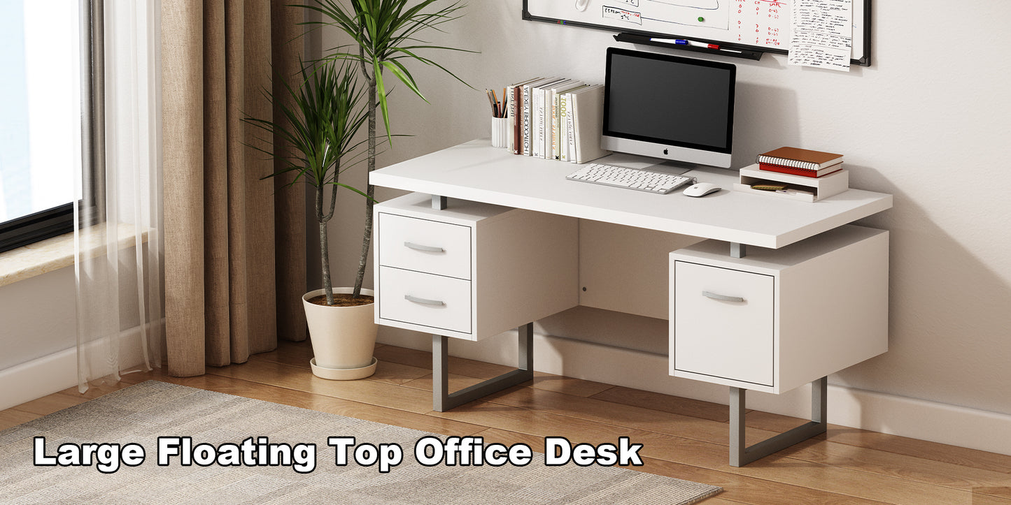 60" White Study Writing Home Office Desk