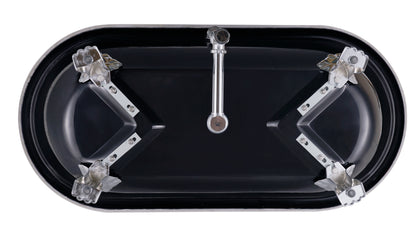 59" 100% Acrylic Freestanding Bathtub，Contemporary Soaking Tub，white inside black outside