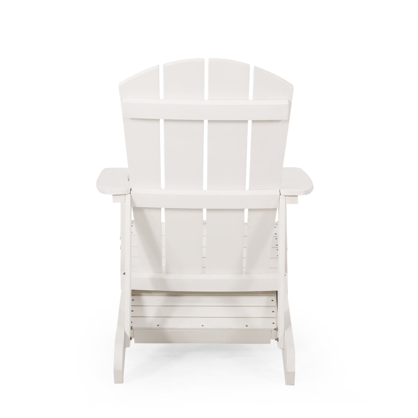 Outdoor Classic White Solid Wood Adirondack Chair Retractable Foldable （Set of 1）