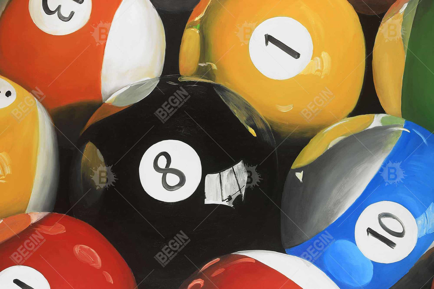 Pool balls closeup - 12x18 Print on canvas