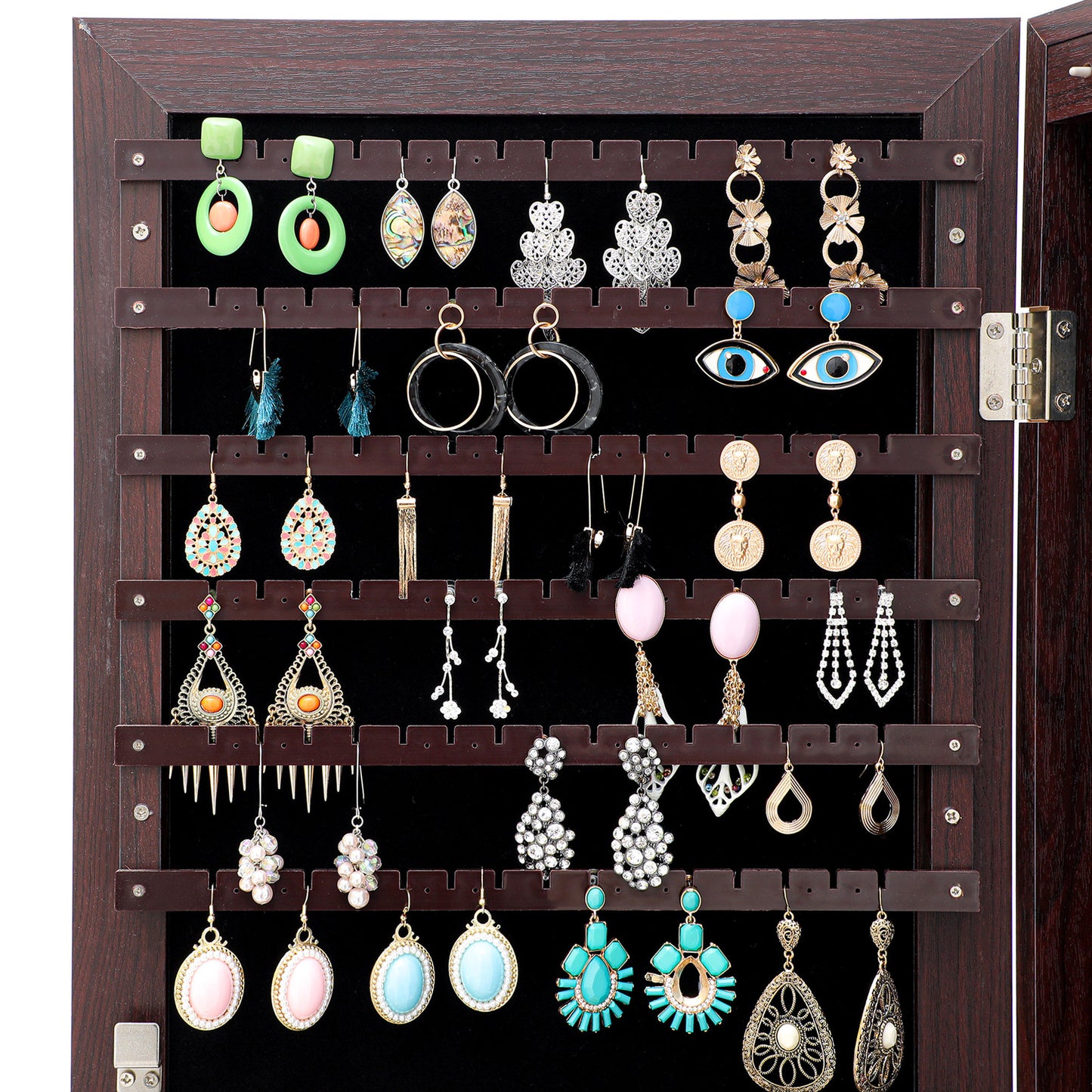 Fashion Simple Jewelry Storage Mirror Cabinet With LED Lights Can Be Hung On The Door Or Wall