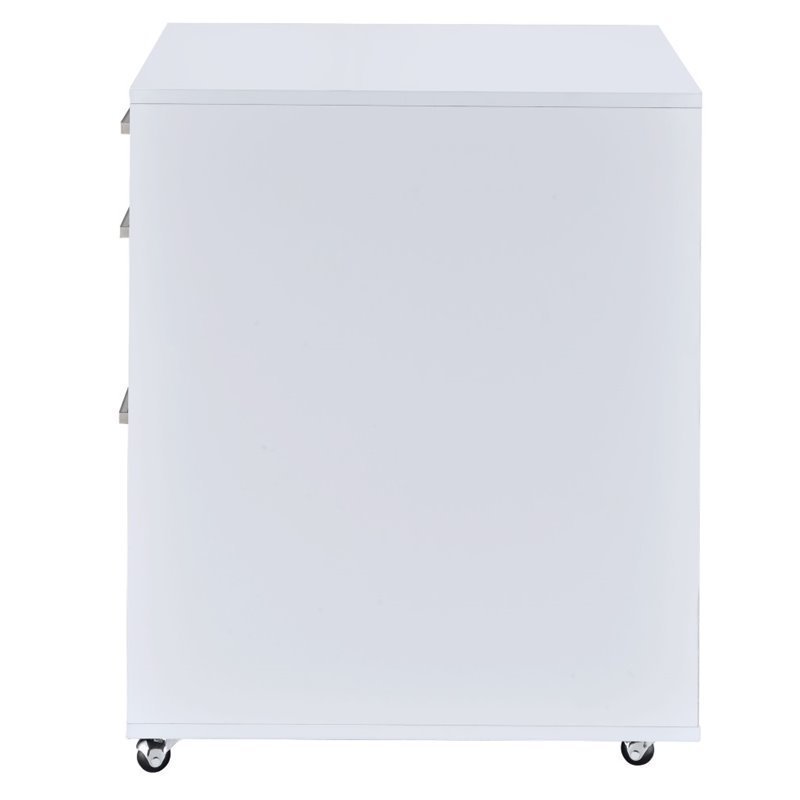 ACME Coleen File Cabinet in White High Gloss & Chrome 92454