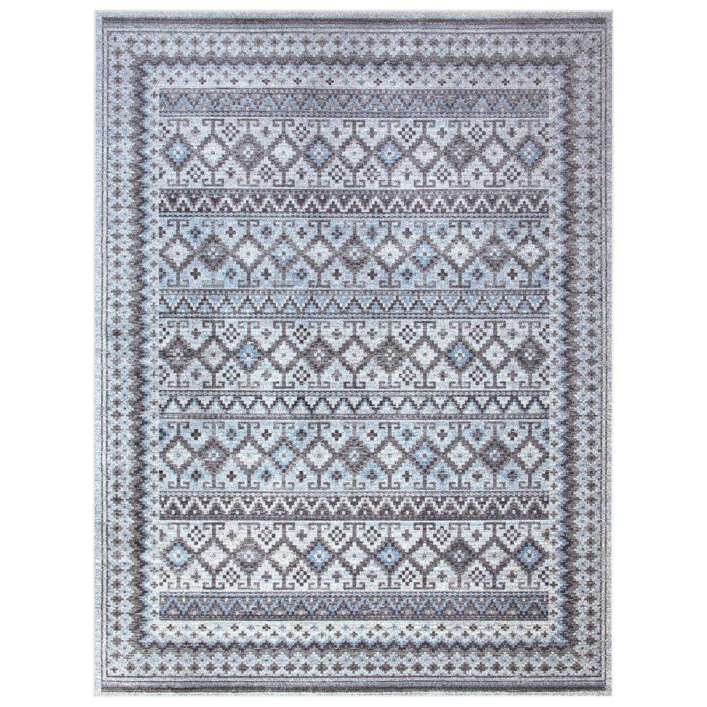 Fallon Blue/Charcoal/Grey/Ivory Area Rug 8x10