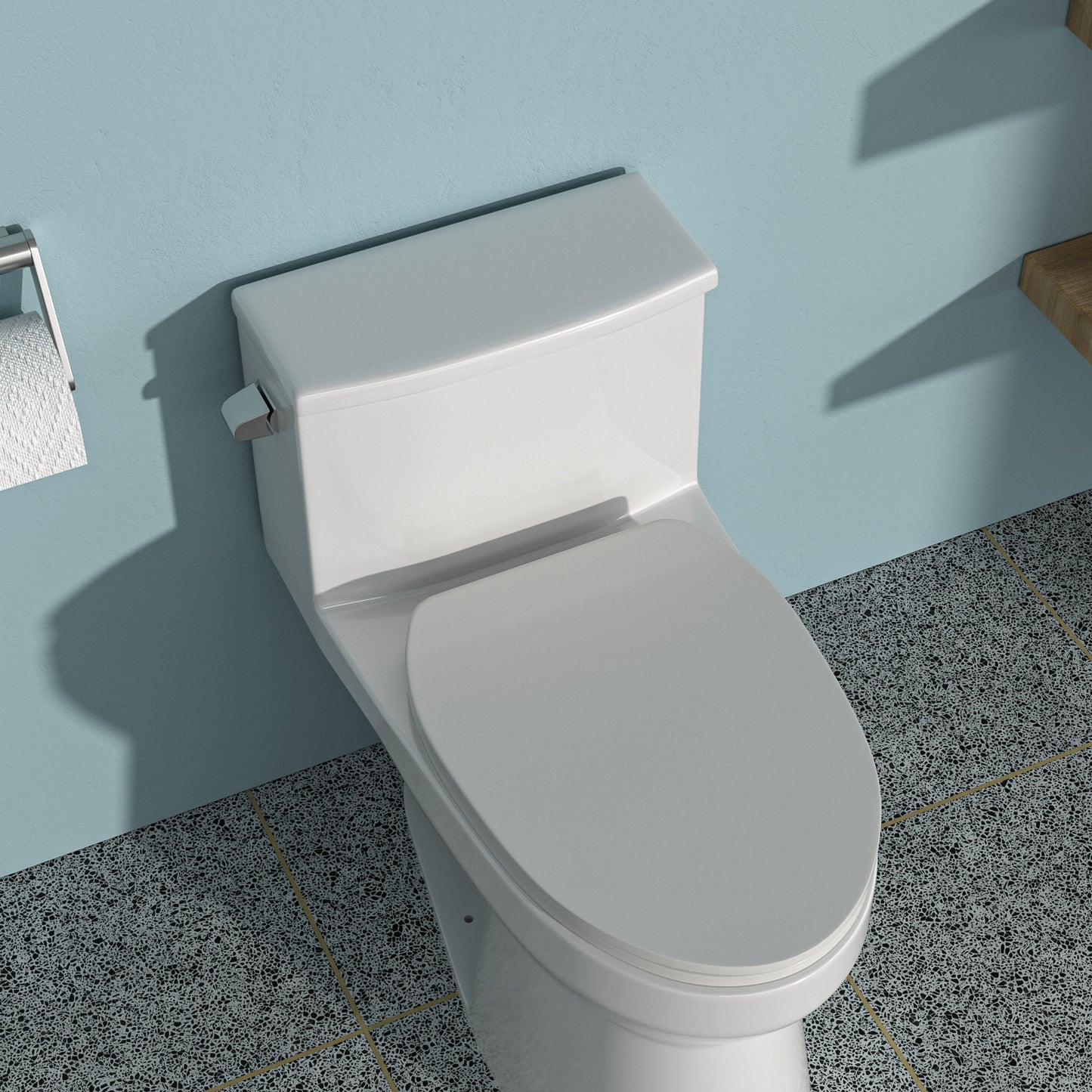 Ceramic One Piece Toilet,Single Flush with Soft Clsoing Seat