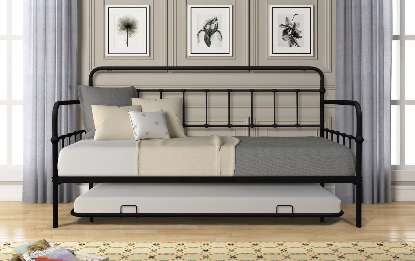 Metal Frame Daybed with trundle