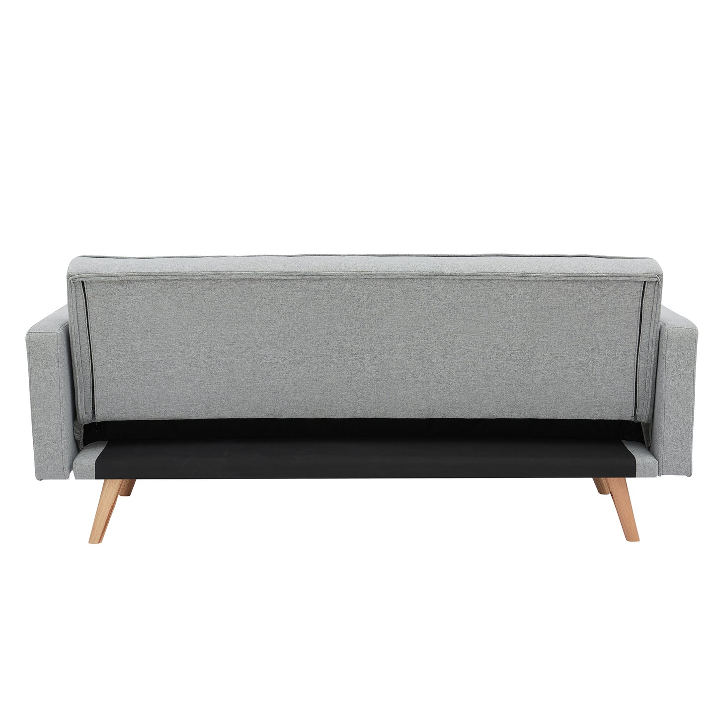 Light Grey Double Corner Folding Sofa Bed, Two Throw Pillows