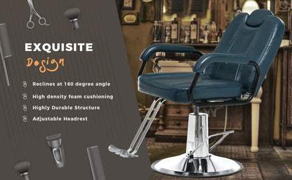 Deluxe Reclining Barber Chair with Heavy-Duty Pump for Beauty Salon Tatoo Spa Equipment