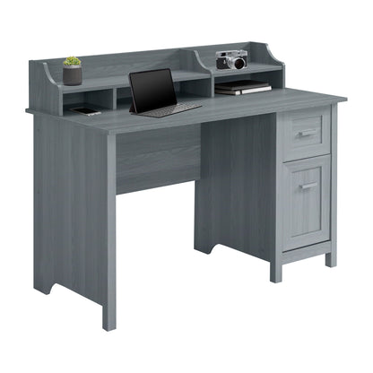 Techni Mobili Classic Office Desk with Storage, Grey