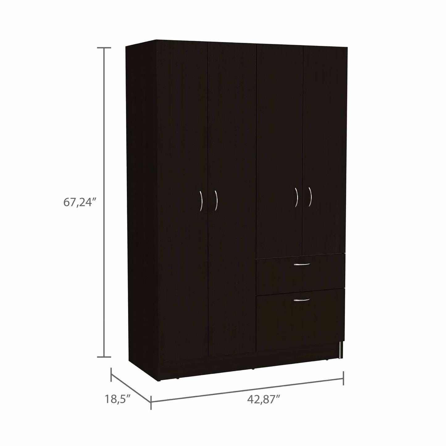 Maltby 1-Drawer Rectangle Armoire  Black Wengue and White