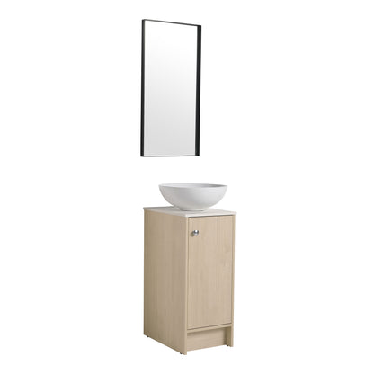 13" Bathroom Vanity with Sink, Freestanding Bathroom Vanity with Soft Close Door and Shelf（Top：BAB321MOWH）