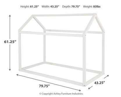 Ashley Flannibrook White Contemporary Twin House Bed Frame B082-261