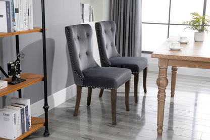 TOPMAX Dining Chair Tufted Armless Chair Upholstered Accent Chair, Set of 4 (Grey)