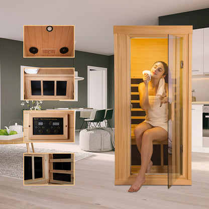 Mini One Person Basswood Far Infrared Sauna Room