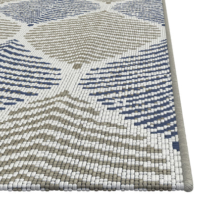 Foliage Blue, Beige Indoor / Outdoor Polypropylene Area Rug 5x8