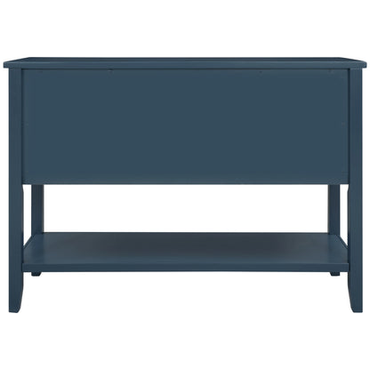 TREXM  Cambridge Series Buffet Sideboard Console Table with Bottom Shelf (Light Navy)