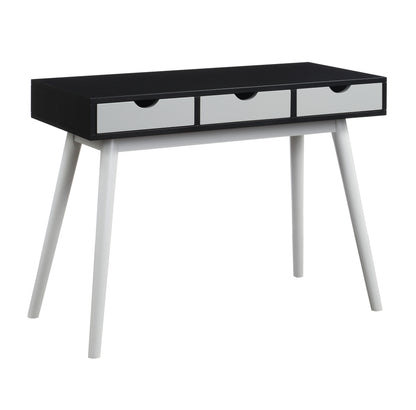 Burton 3 Drawer Desk In Black/Gray