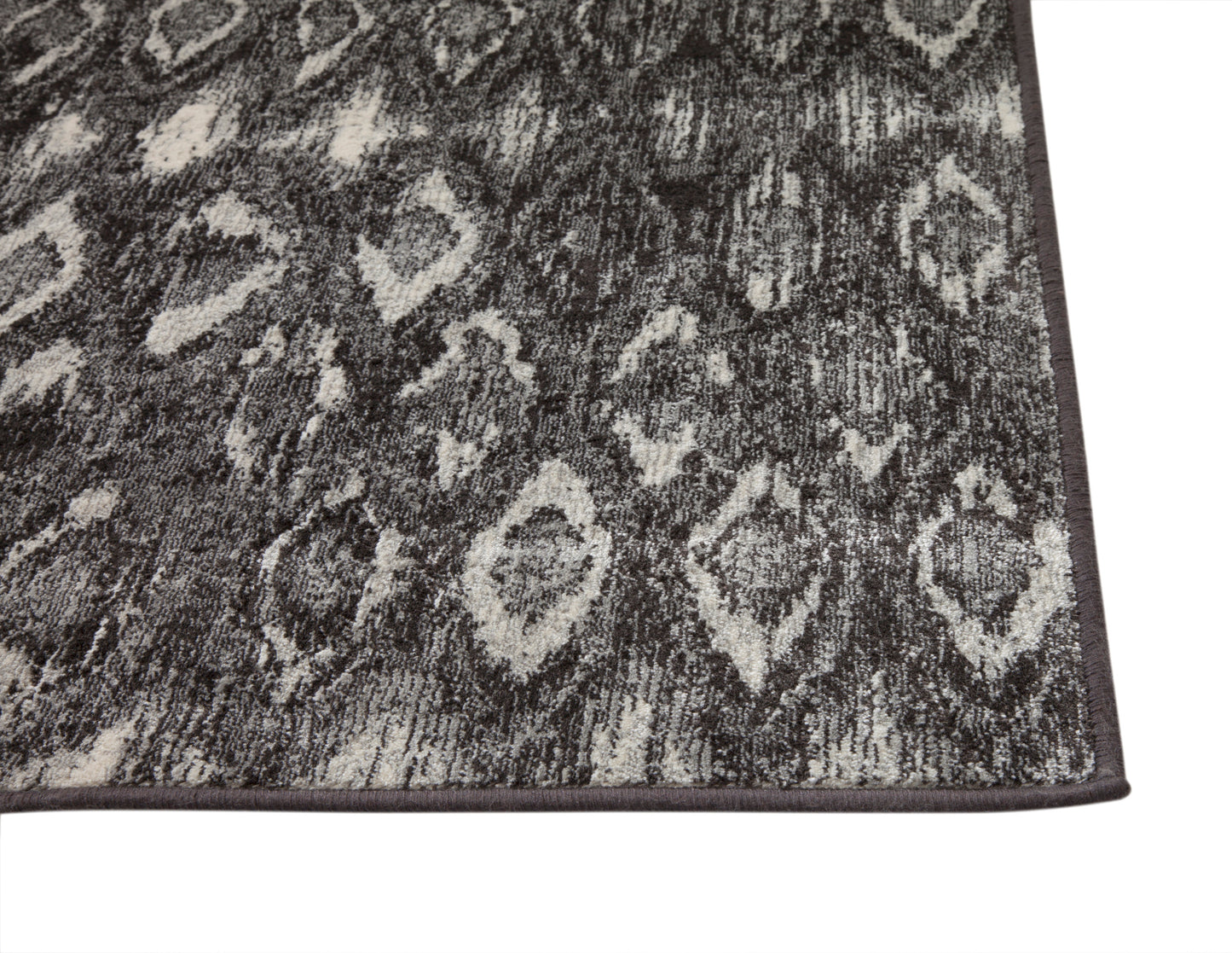 Mabel Charcoal, Grey, and Ivory Area Rug 5x8