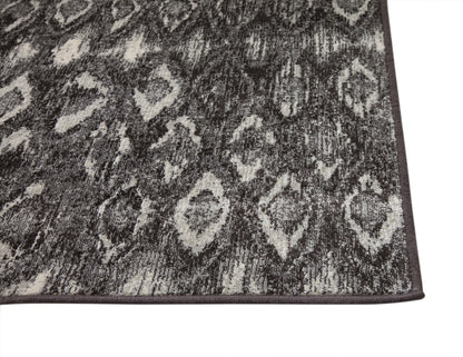 Mabel Charcoal, Grey, and Ivory Area Rug 5x8