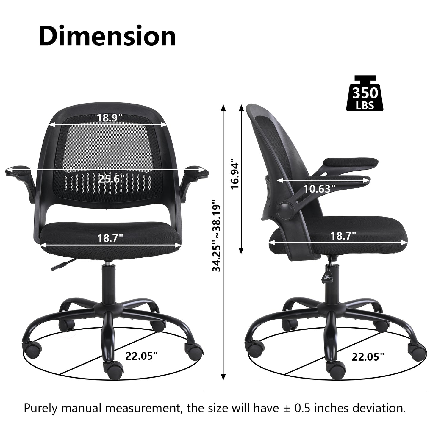 Mesh chair Home Office Chair Ergonomic Desk Chair Mesh Computer Chair Height Adjustable Swivel Chair for Office, Home, School (Black）