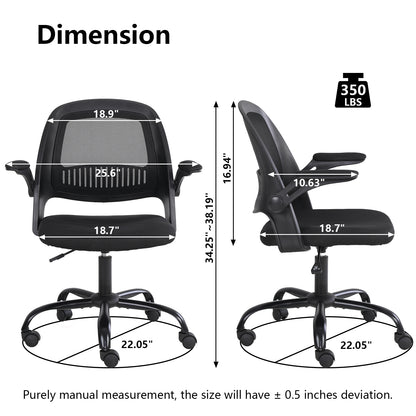 Mesh chair Home Office Chair Ergonomic Desk Chair Mesh Computer Chair Height Adjustable Swivel Chair for Office, Home, School (Black）