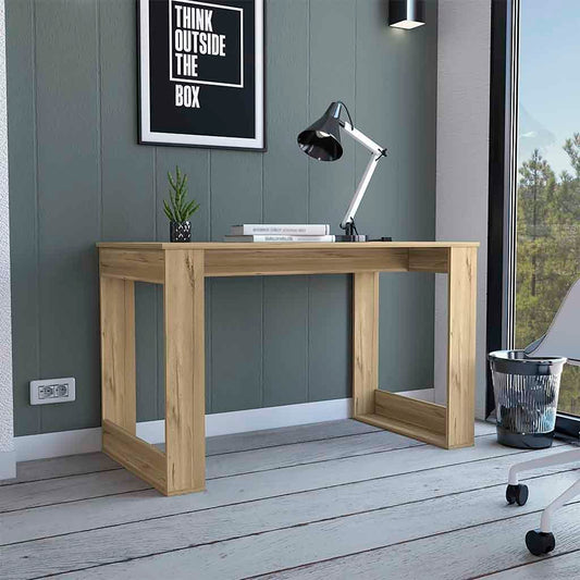 Computer Desk Albion with Ample Worksurface and Legs, Light Oak Finish