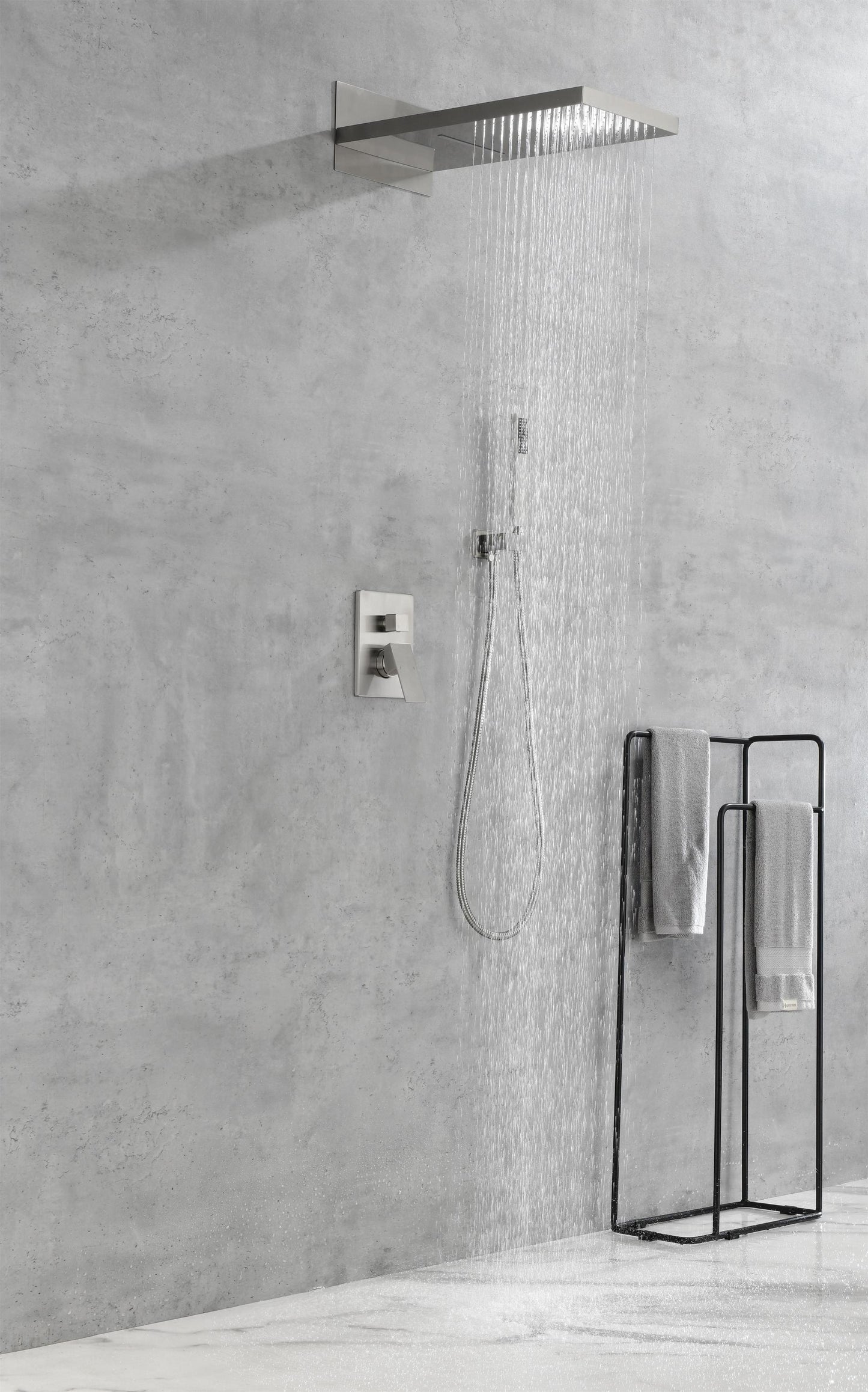 Shower System,Waterfall Rainfall Shower Head with Handheld, Shower Faucet Set for Bathroom Wall Mounted