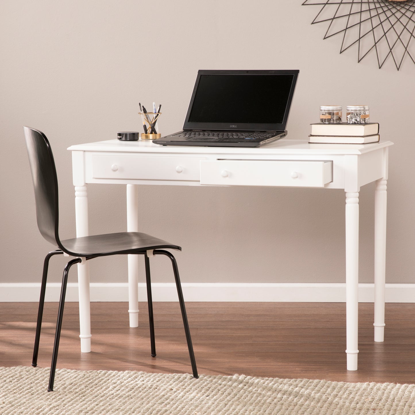 Writing 2-Drawer Desk – Crisp White