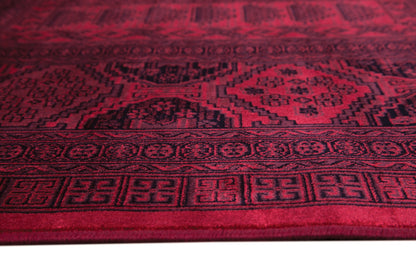 Alastair Red and Black Viscose Area Rug 8x10