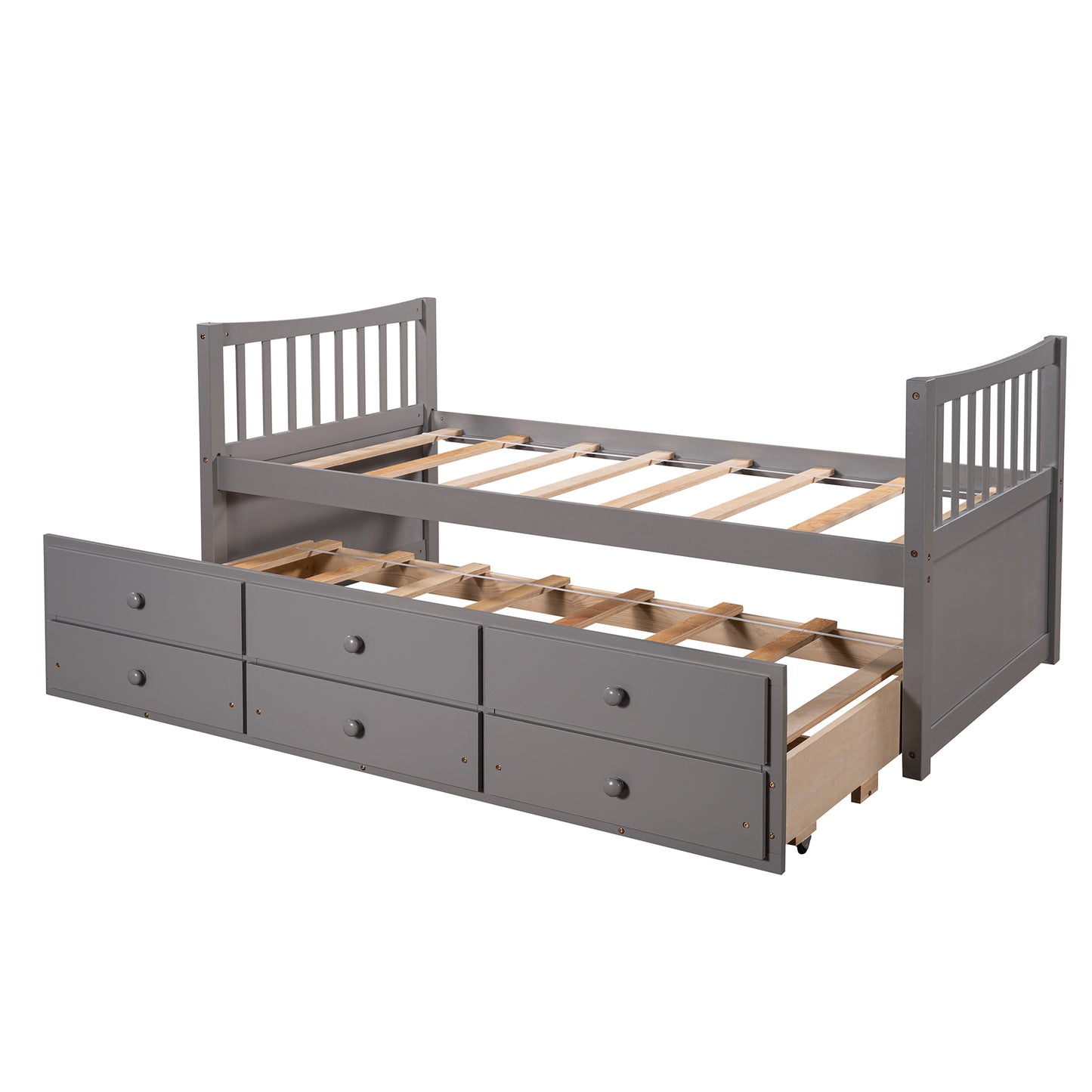 Daybed with Trundle and Drawers, Twin Size, Gray(Old SKU: LP000041EAA,LP000041AAE)