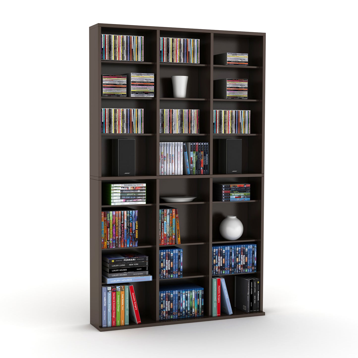 Cabinet-Atlantic Oskar Media Wall-Unit 756 Espresso