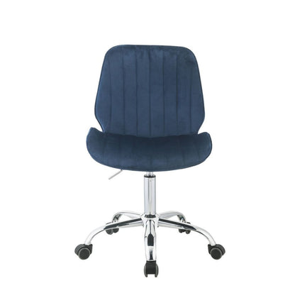 ACME Muata Office Chair, Twilight Blue Velvet & Chrome 92932