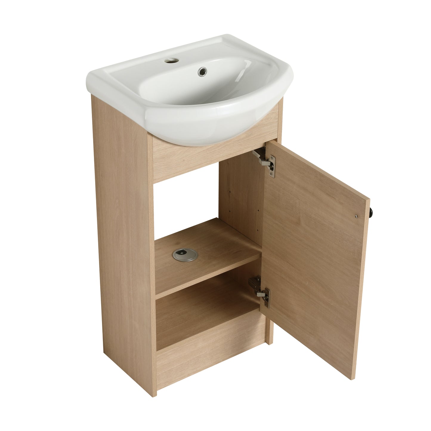 Freestanding 18 Inch Bathroom Vanity, Small Bathroom Vanity With Sink, Bathroom Vanity and Sink Combo (KD-PACKING)-G-BVB02218PLO