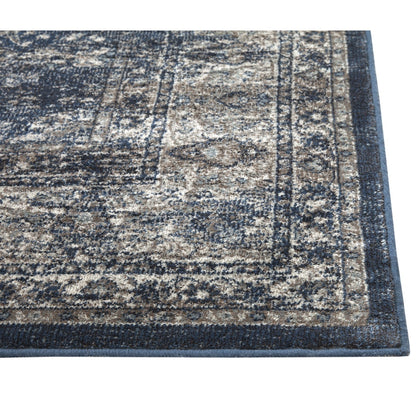 Navy Blue/Silver Area Rug 5x8