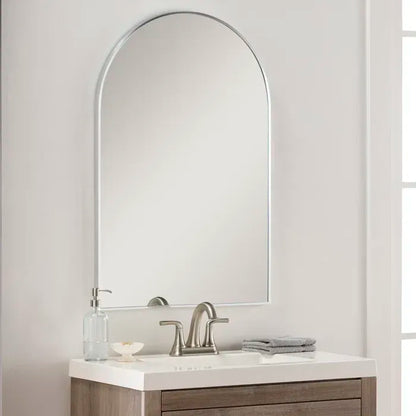 Wall Mirror 30"x20", Bathroom Mirror, Vanity Mirror, for Bathroom, Bedroom, Entryway, with Metal Frame, Modern & Contemporary Arch Top Wall Mirror (Silver)