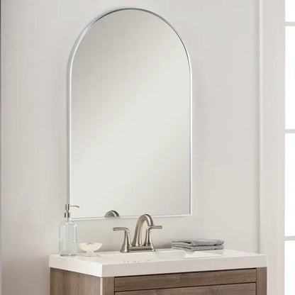 Wall Mirror 36"x24", Bathroom Mirror, Vanity Mirror, for Bathroom, Bedroom, Entryway, with Metal Frame, Modern & Contemporary Arch Top Wall Mirror (Sliver)