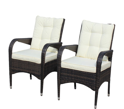 2-Piece Liberatore Dining Chairs with Cushions (Beige Cushion)