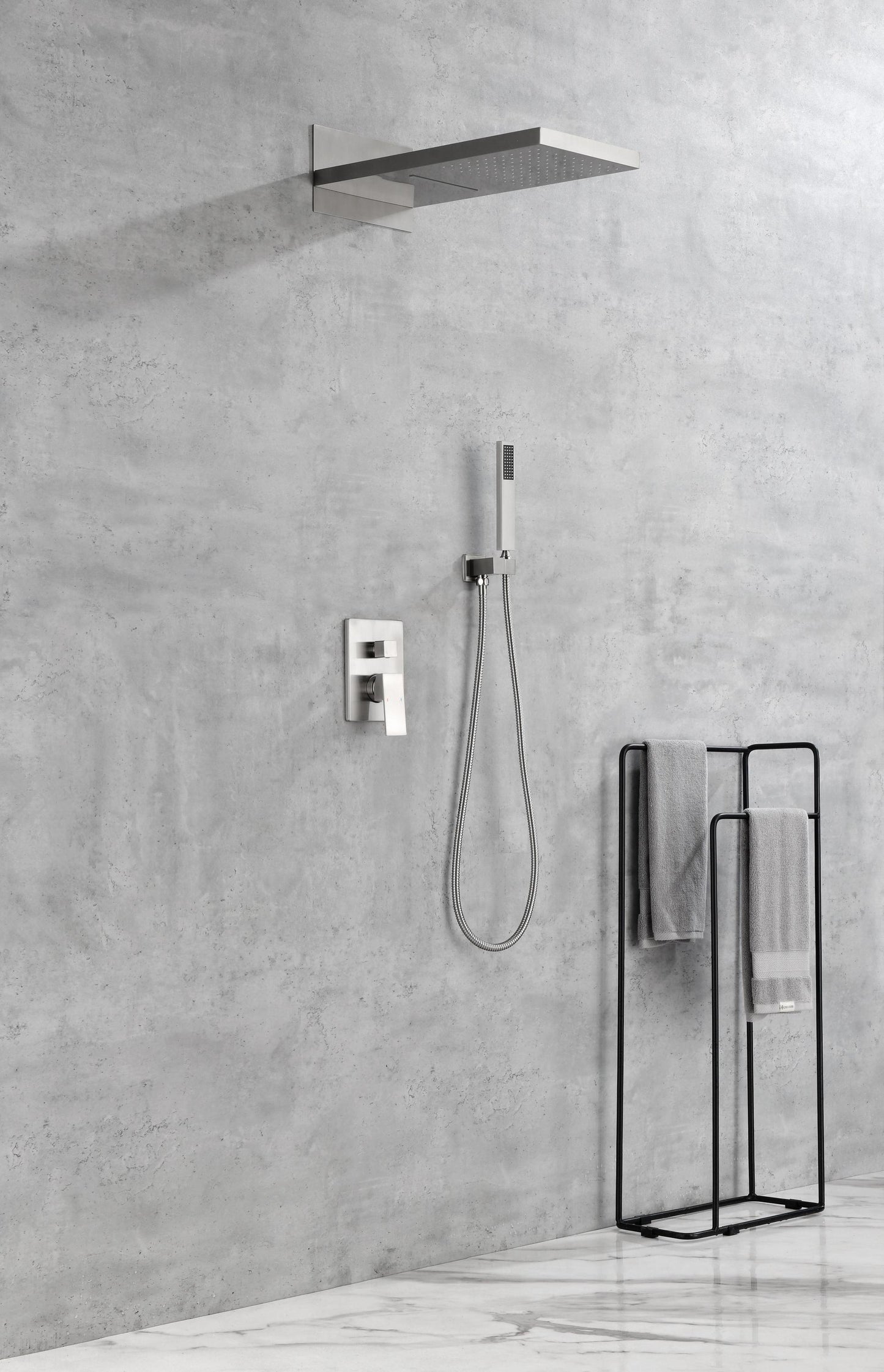 Shower System,Waterfall Rainfall Shower Head with Handheld, Shower Faucet Set for Bathroom Wall Mounted