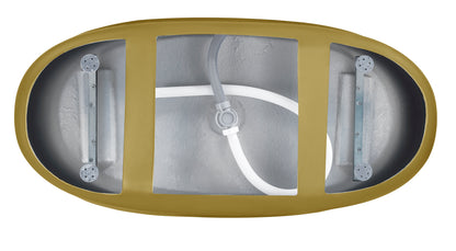 63" 100% Acrylic Freestanding Bathtub，Contemporary Soaking Tub，White inside and gold outside