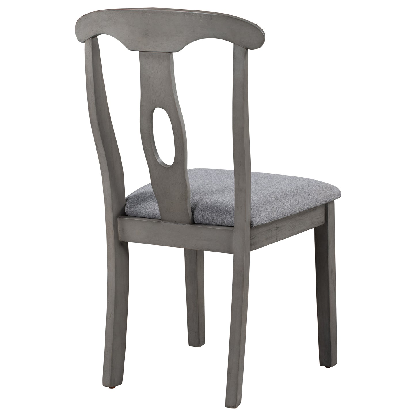 TOPMAX Rustic Wood Padded Dining Chairs for 4, Grey