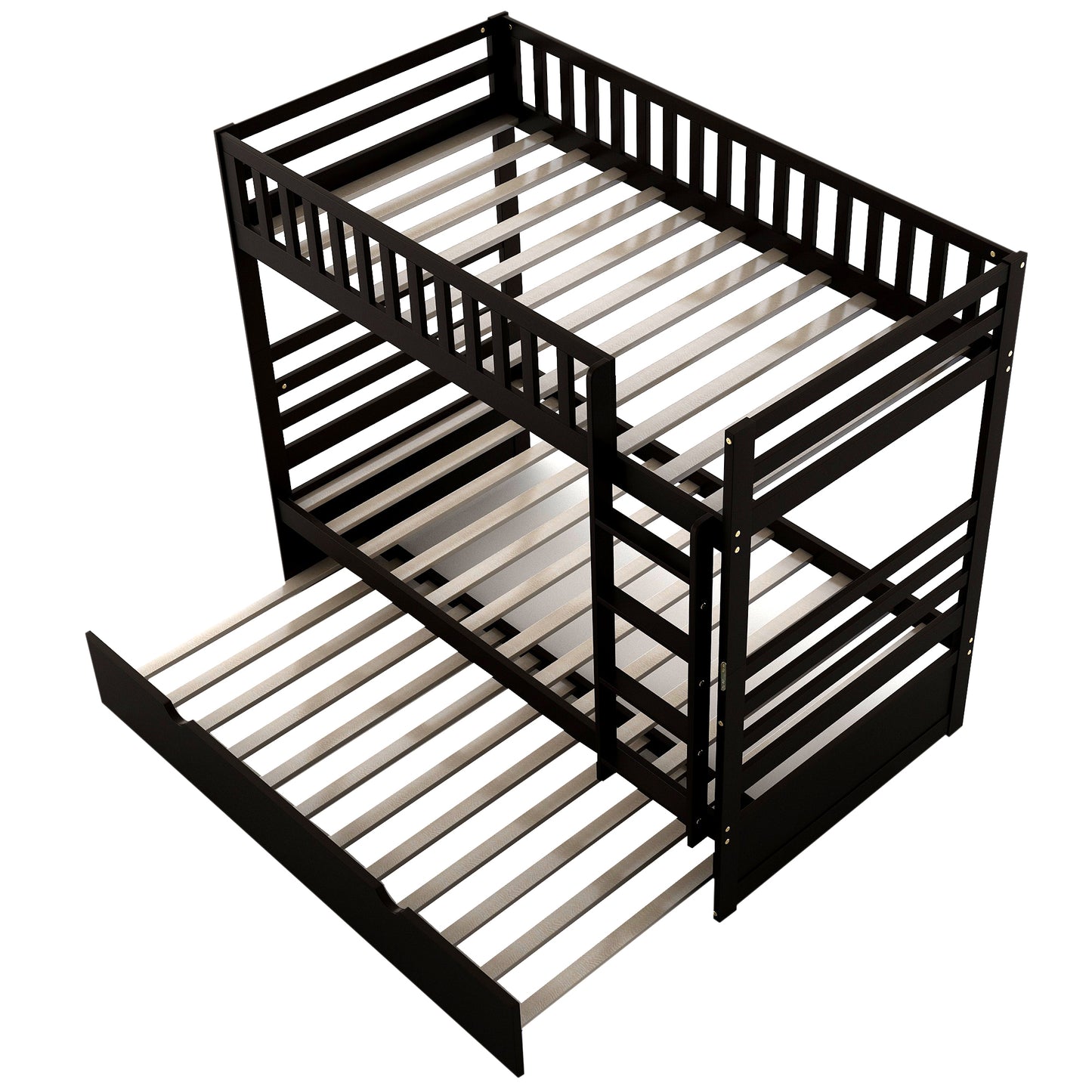 Orisfur. Twin Bunk Beds for Kids with Safety Rail and Movable Trundle bed