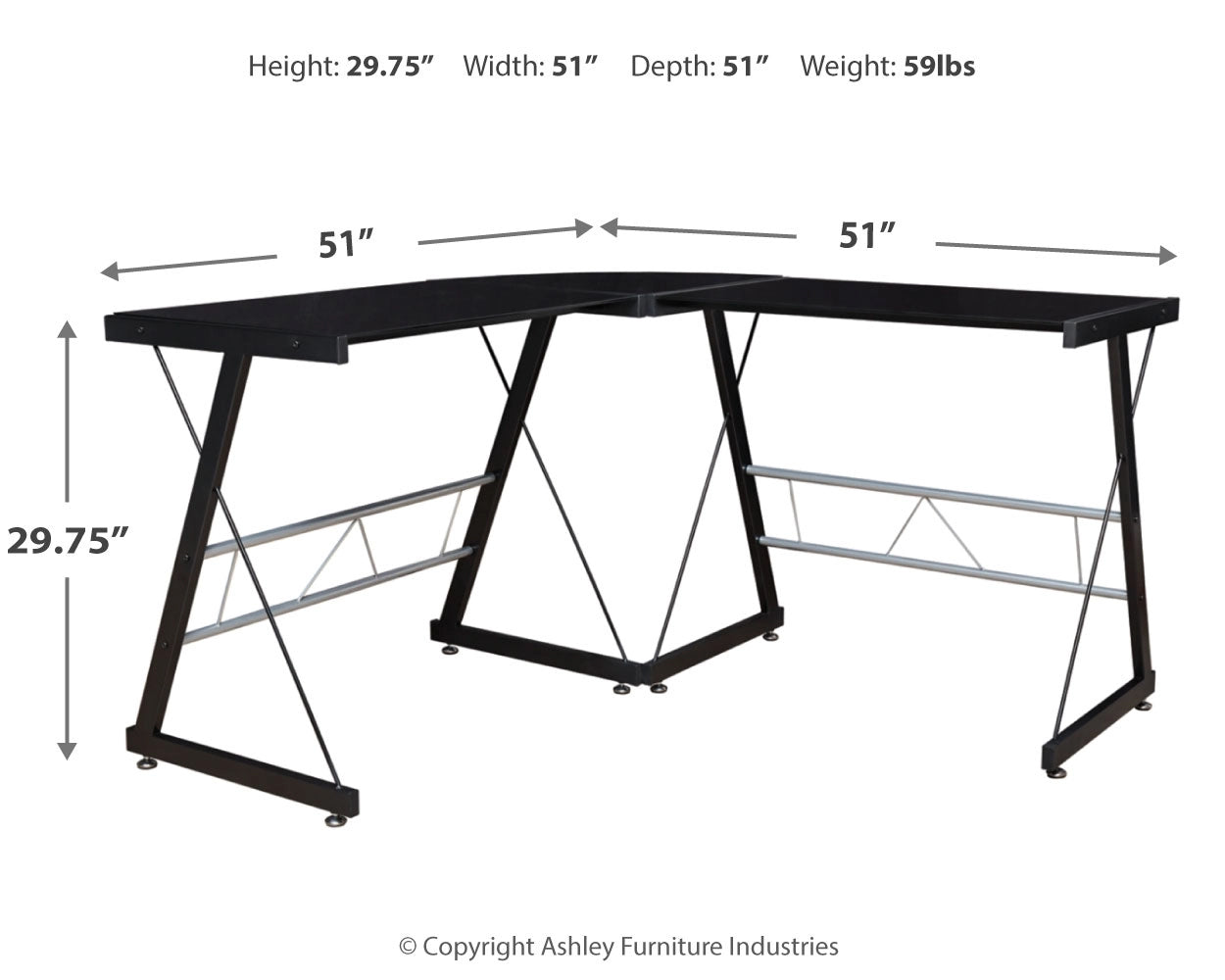 Ashley Mallistron Home Office L-Desk H409-24