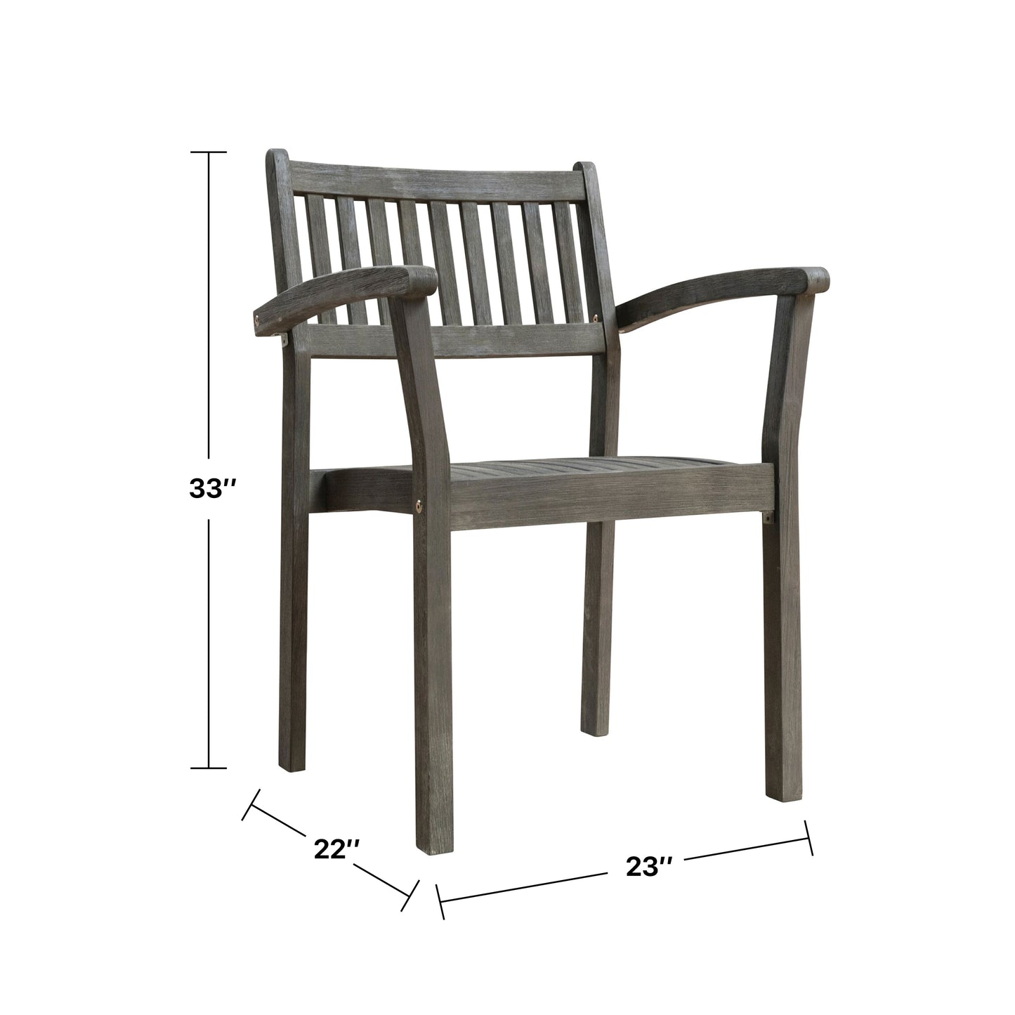 Renaissance Outdoor Patio Hand-scraped Wood Stacking Armchair (Set of 2)