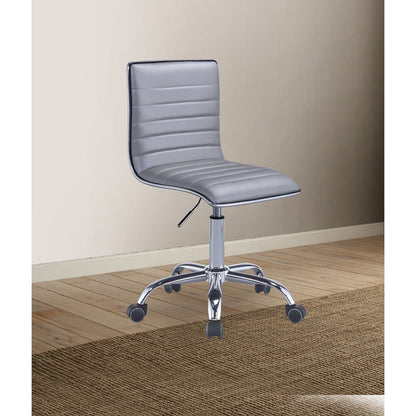 ACME Alessio Office Chair in Silver PU & Chrome 92515